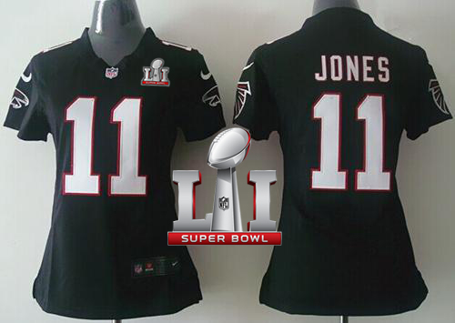 Nike Falcons #11 Julio Jones Black Alternate Super Bowl LI 51 Women's Stitched NFL Elite Jersey